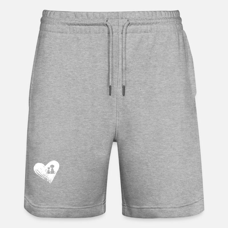 Hund und Katze. - Stanley/Stella Unisex Bio Joggingshorts Trainer  - Grau meliert
