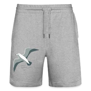 Majestic Albatross - Stanley/Stella Trainer Unisex Organic Jogging Shorts - heather grey - Front - Nik (191cm) & Marisol (170cm)