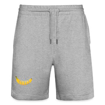 Banana - Stanley/Stella Unisex Bio Joggingshorts Trainer  - Grau meliert - Vorne - Nik (191cm) & Marisol (170cm)