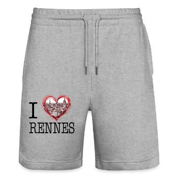 I Love Rennes - Stanley/Stella Trainer Unisex Organic Jogging Shorts - heather grey - Front - Nik (191cm) & Marisol (170cm)
