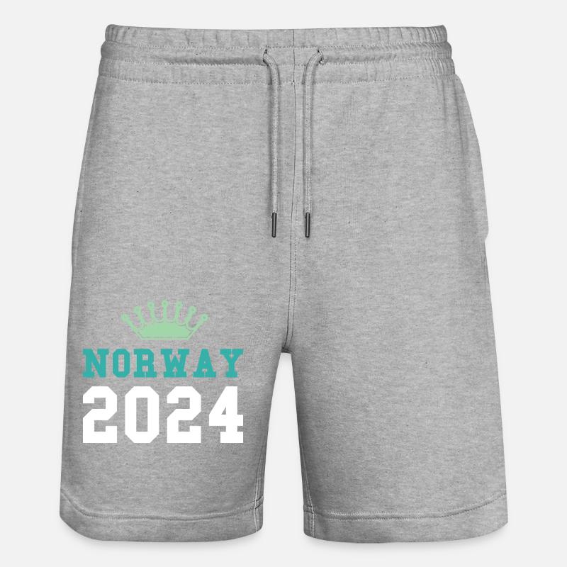 Norway 2024 Krona - Stanley/Stella Trainer Unisex Organic Jogging Shorts - heather grey