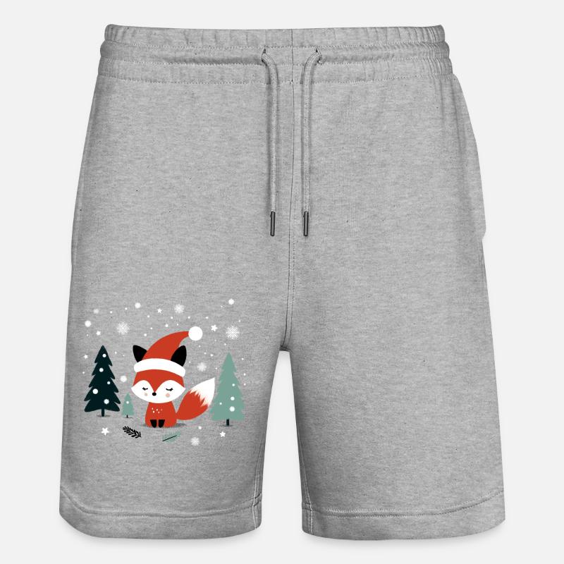 Weihnachtsfuchs - Stanley/Stella Unisex Bio Joggingshorts Trainer  - Grau meliert