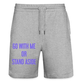 Walk with or aside - Stanley/Stella Trainer Unisex Organic Jogging Shorts - heather grey - Front - Nik (191cm) & Marisol (170cm)