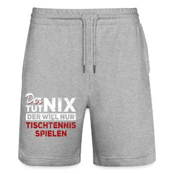 Der tut nix der will nur Tischtennis spielen - Stanley/Stella Unisex Bio Joggingshorts Trainer  - Grau meliert - Vorne - Nik (191cm) & Marisol (170cm)
