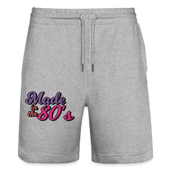 Hergestellt in den 80er Jahren - Stanley/Stella Unisex Bio Joggingshorts Trainer  - Grau meliert - Vorne - Nik (191cm) & Marisol (170cm)