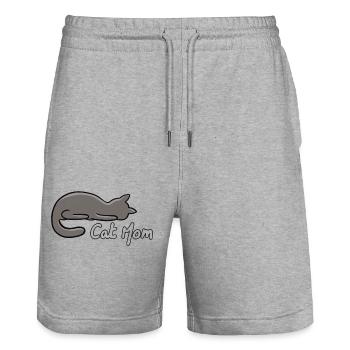 Katzen-Mama - Stanley/Stella Unisex Bio Joggingshorts Trainer  - Grau meliert - Vorne - Nik (191cm) & Marisol (170cm)
