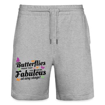 papillons papillons collectionneur d’insectes Entomologie - Short de jogging bio TRAINER Stanley/Stella unisexe - gris chiné - Devant - Nik (191cm) & Marisol (170cm)