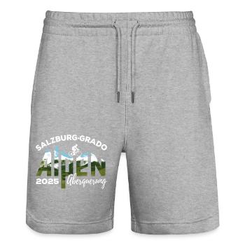 Alpenüberquerung Alpen 2025 Salzburg Grado, Rad - Stanley/Stella Unisex Bio Joggingshorts Trainer  - Grau meliert - Vorne - Nik (191cm) & Marisol (170cm)