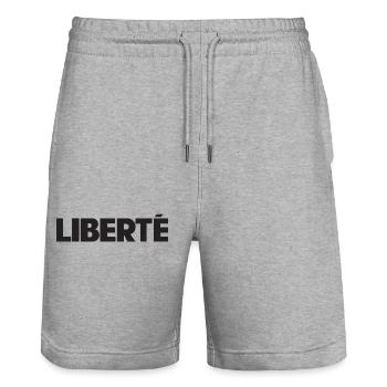 Liberte - Short de jogging bio TRAINER Stanley/Stella unisexe - gris chiné - Devant - Nik (191cm) & Marisol (170cm)