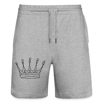 Krone - Stanley/Stella Unisex Bio Joggingshorts Trainer  - Grau meliert - Vorne - Nik (191cm) & Marisol (170cm)