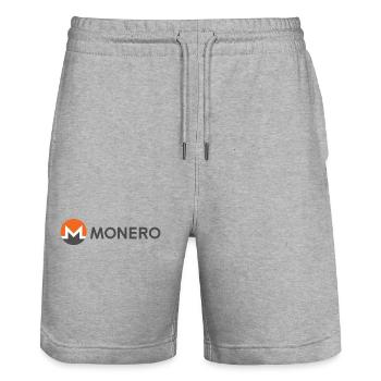 Monero - Private Cryptocurrency - Stanley/Stella Trainer Unisex Organic Jogging Shorts - heather grey - Front - Nik (191cm) & Marisol (170cm)