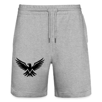 Adler Adlerkopf - Stanley/Stella Unisex Bio Joggingshorts Trainer  - Grau meliert - Vorne - Nik (191cm) & Marisol (170cm)