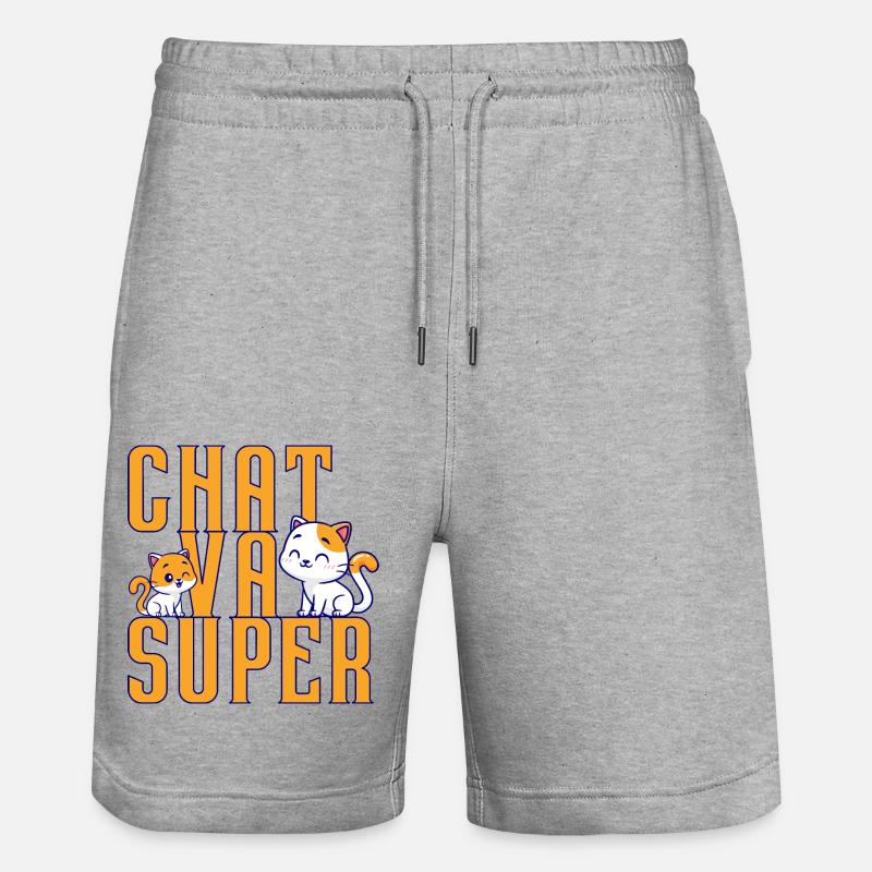 Chat va Super - Short de jogging bio TRAINER Stanley/Stella unisexe - gris chiné