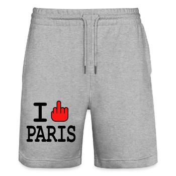 i ficken paris - Stanley/Stella Unisex Bio Joggingshorts Trainer  - Grau meliert - Vorne - Nik (191cm) & Marisol (170cm)