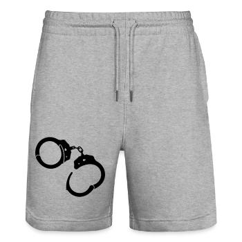 Handcuffs Handcuffs - Stanley/Stella Trainer Unisex Organic Jogging Shorts - heather grey - Front - Nik (191cm) & Marisol (170cm)