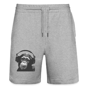 DJ MONKEY by wam - Stanley/Stella Unisex Bio Joggingshorts Trainer  - Grau meliert - Vorne - Nik (191cm) & Marisol (170cm)