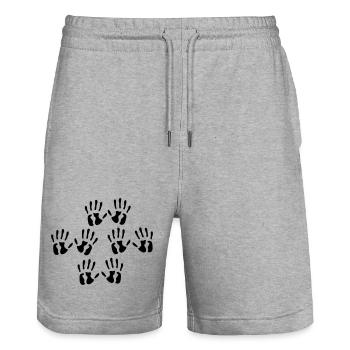 Geburtstag 40 Jahre - Stanley/Stella Unisex Bio Joggingshorts Trainer  - Grau meliert - Vorne - Nik (191cm) & Marisol (170cm)