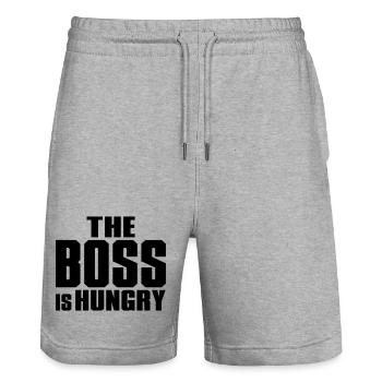 lustig - Stanley/Stella Unisex Bio Joggingshorts Trainer  - Grau meliert - Vorne - Nik (191cm) & Marisol (170cm)