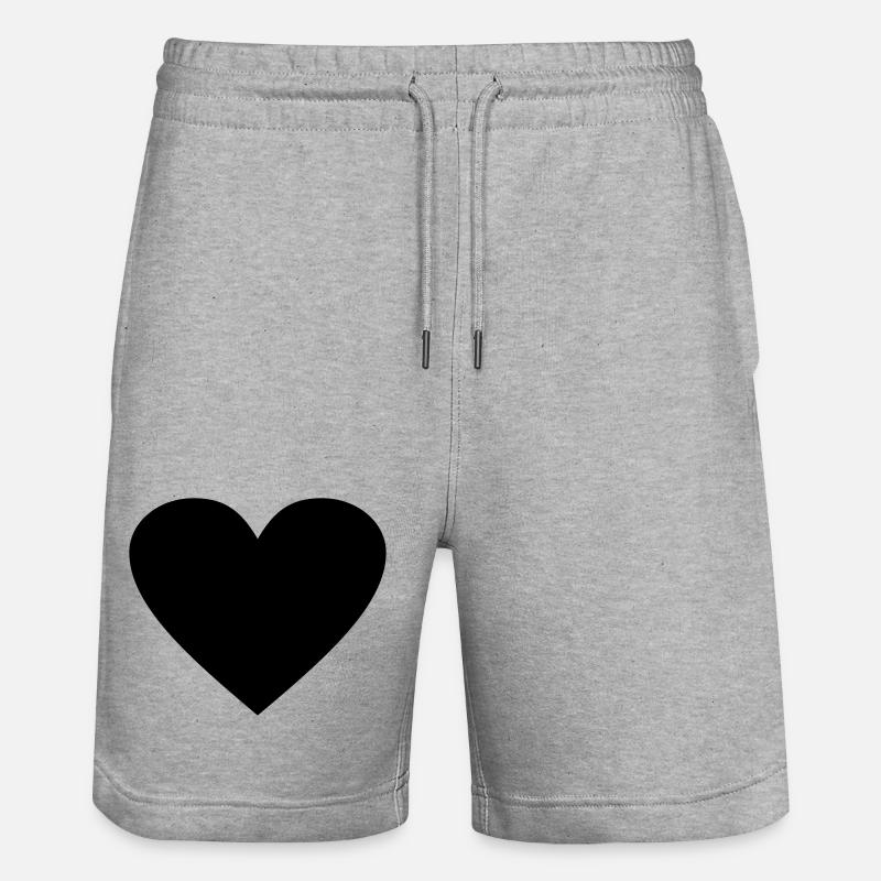 Schwarzes Herz Awesomeelement - Stanley/Stella Unisex Bio Joggingshorts Trainer  - Grau meliert