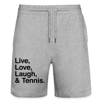 live love laugh and tennis - Stanley/Stella Unisex Bio Joggingshorts Trainer  - Grau meliert - Vorne - Nik (191cm) & Marisol (170cm)