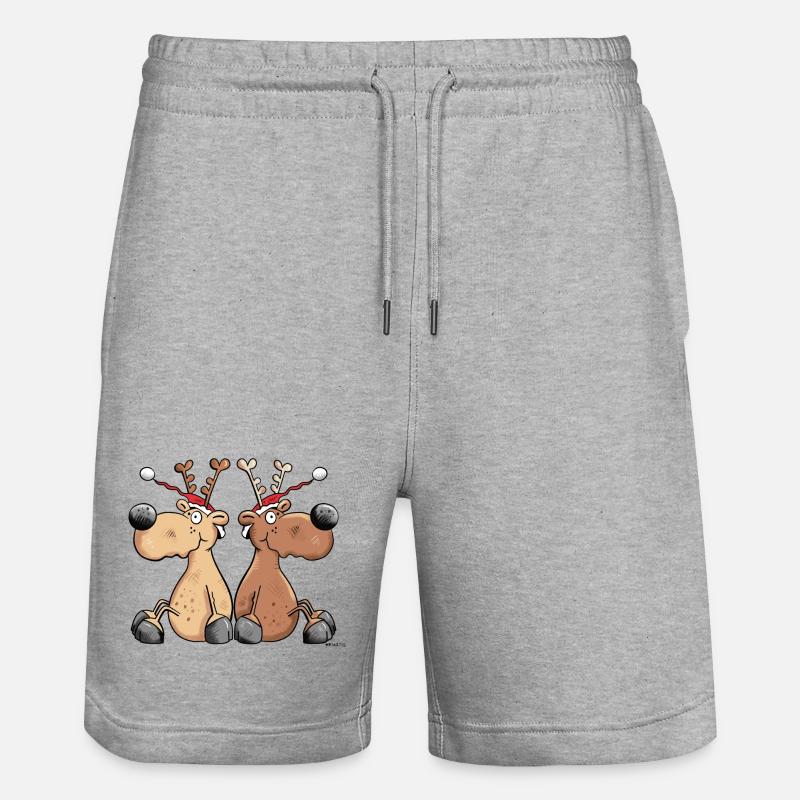 Renne de Noël - Short de jogging bio TRAINER Stanley/Stella unisexe - gris chiné