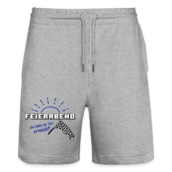 Fun Party Spruch Statement Shirt Feierabend (25) - Stanley/Stella Unisex Bio Joggingshorts Trainer  - Grau meliert - Vorne - Nik (191cm) & Marisol (170cm)