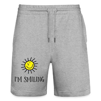 Lustige Geschenke für Kinder - Stanley/Stella Unisex Bio Joggingshorts Trainer  - Grau meliert - Vorne - Nik (191cm) & Marisol (170cm)