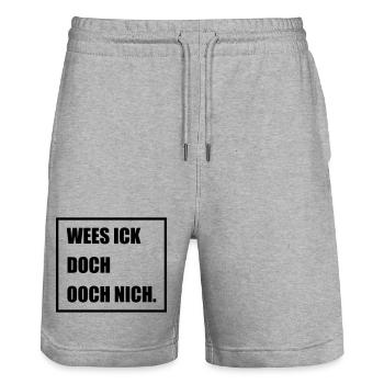 Wees Ick doch Ooch nich - Berlinern Lustig - Stanley/Stella Unisex Bio Joggingshorts Trainer  - Grau meliert - Vorne - Nik (191cm) & Marisol (170cm)