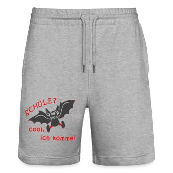 Schule Kindergarten Fledermaus - Stanley/Stella Unisex Bio Joggingshorts Trainer  - Grau meliert - Vorne - Nik (191cm) & Marisol (170cm)