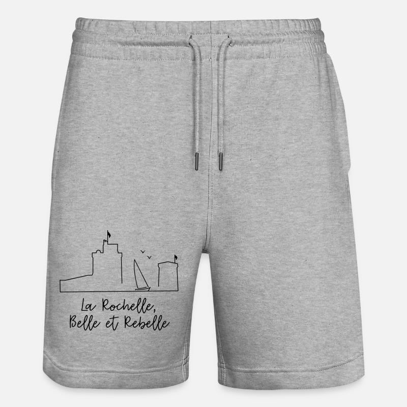 La Rochelle design by Nicolas Poitevin - Short de jogging bio TRAINER Stanley/Stella unisexe - gris chiné