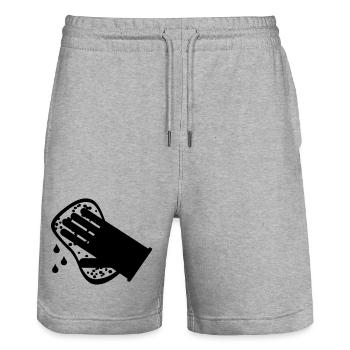 Lave-glace plus propre - Short de jogging bio TRAINER Stanley/Stella unisexe - gris chiné - Devant - Nik (191cm) & Marisol (170cm)