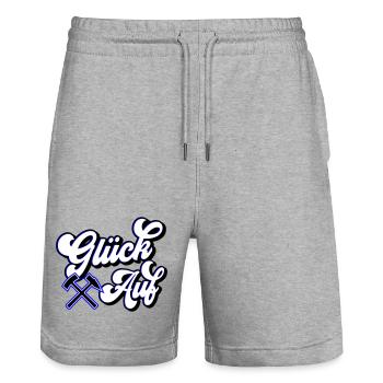 Glück auf Hammer und Schägel | Farben änderbar - Stanley/Stella Unisex Bio Joggingshorts Trainer  - Grau meliert - Vorne - Nik (191cm) & Marisol (170cm)