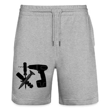 Schrauben- und Dübelbohrer - Stanley/Stella Unisex Bio Joggingshorts Trainer  - Grau meliert - Vorne - Nik (191cm) & Marisol (170cm)