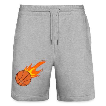 Basketball Basketballer - Stanley/Stella Unisex Bio Joggingshorts Trainer  - Grau meliert - Vorne - Nik (191cm) & Marisol (170cm)