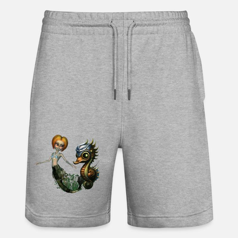 L’amitié de la sirène steampunk - Short de jogging bio TRAINER Stanley/Stella unisexe - gris chiné