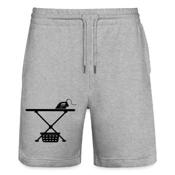 Iron srichplak and laundry basket - Stanley/Stella Trainer Unisex Organic Jogging Shorts - heather grey - Front - Nik (191cm) & Marisol (170cm)