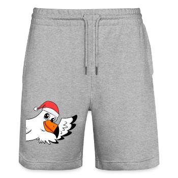 Seagull Christmas - Stanley/Stella Trainer Unisex Organic Jogging Shorts - heather grey - Front - Nik (191cm) & Marisol (170cm)