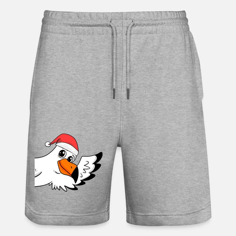 Möwe Weihnachten - Stanley/Stella Unisex Bio Joggingshorts Trainer  - Grau meliert