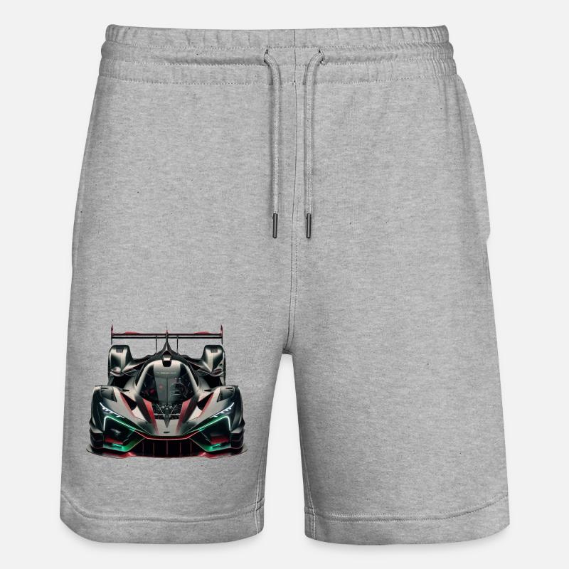 Extrem leistungsstarker, futuristischer, ultramoderner Rennwagen - Stanley/Stella Unisex Bio Joggingshorts Trainer  - Grau meliert
