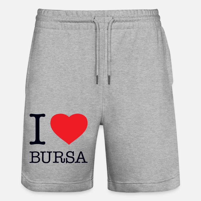 J’AIME BURSA - Short de jogging bio TRAINER Stanley/Stella unisexe - gris chiné