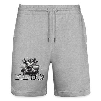 Judo - Stanley/Stella Unisex Bio Joggingshorts Trainer  - Grau meliert - Vorne - Nik (191cm) & Marisol (170cm)