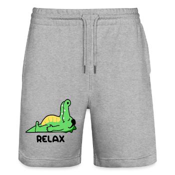 Crocodile relax - Stanley/Stella Trainer Unisex Organic Jogging Shorts - heather grey - Front - Nik (191cm) & Marisol (170cm)