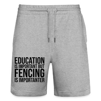 Fechten - Stanley/Stella Unisex Bio Joggingshorts Trainer  - Grau meliert - Vorne - Nik (191cm) & Marisol (170cm)