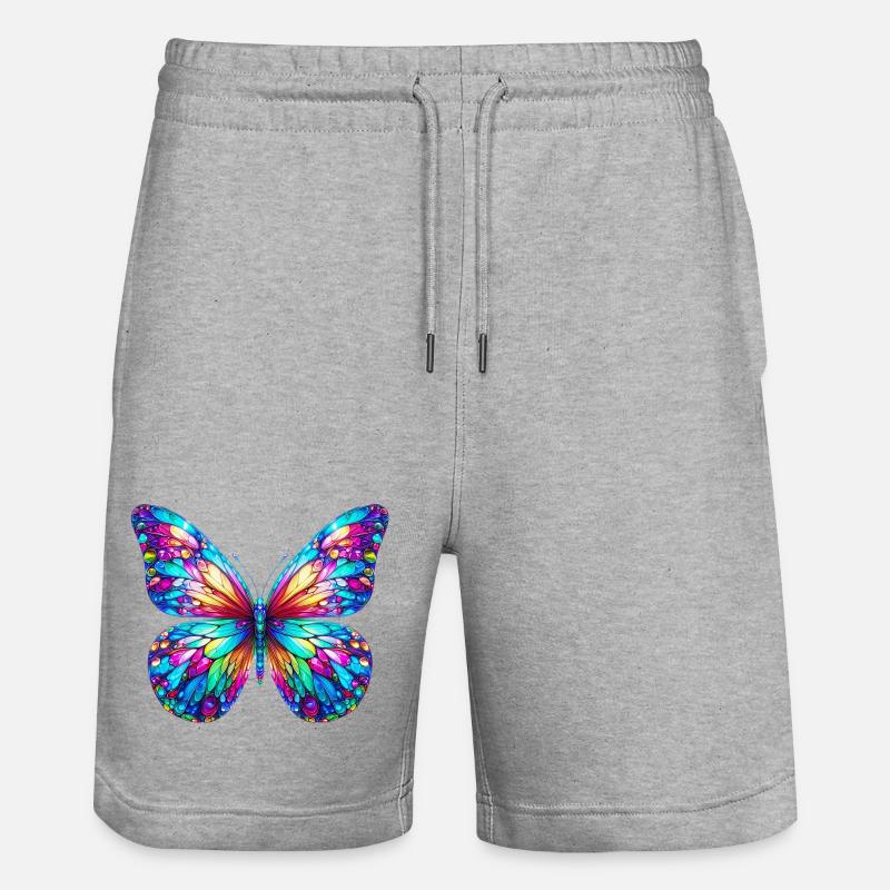 Schmetterling - Stanley/Stella Unisex Bio Joggingshorts Trainer  - Grau meliert