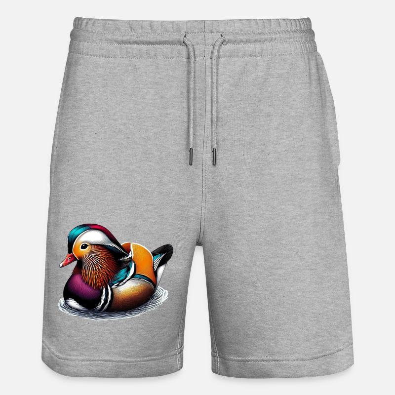 Canard mandarin - Short de jogging bio TRAINER Stanley/Stella unisexe - gris chiné