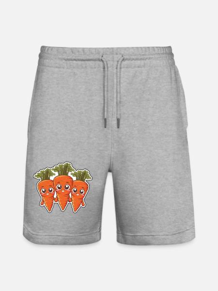 Karla, Kalle and Kim – The Carrot Friends - Stanley/Stella Trainer Unisex Organic Jogging Shorts - heather grey