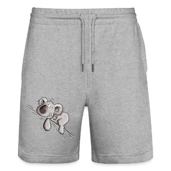 Drolliger Koala Bär - Stanley/Stella Unisex Bio Joggingshorts Trainer  - Grau meliert - Vorne - Nik (191cm) & Marisol (170cm)