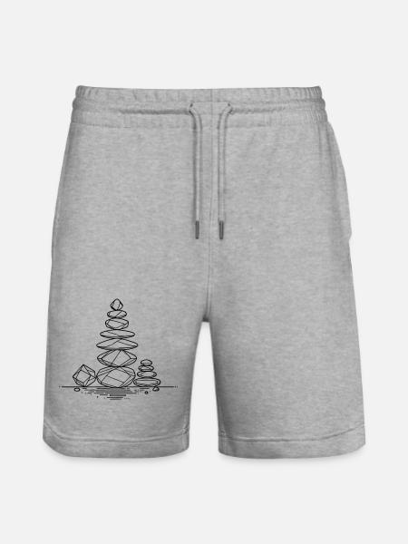 Balancekunst – Geometrisk Zen-stentårn - Stanley/Stella Trainer økologiske unisex joggingshorts - grå meleret