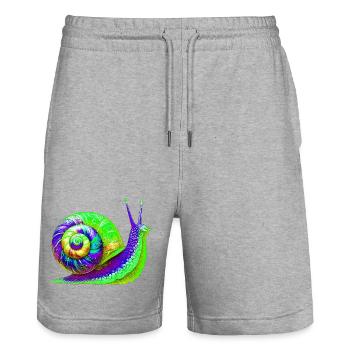 Schnecke - Stanley/Stella Unisex Bio Joggingshorts Trainer  - Grau meliert - Vorne - Nik (191cm) & Marisol (170cm)