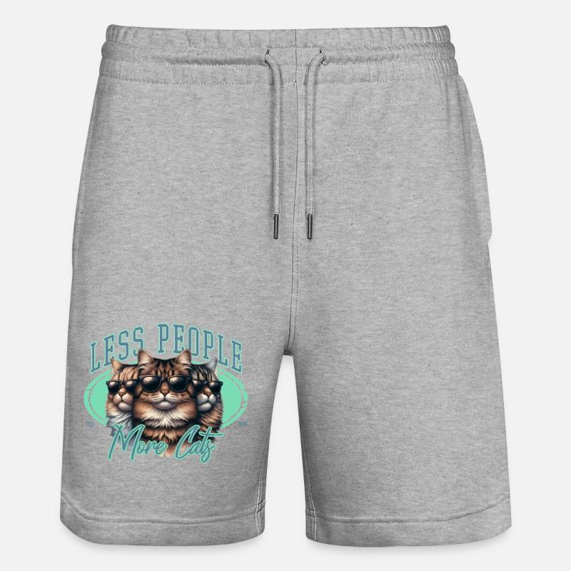 Moins de gens, plus de chats - Short de jogging bio TRAINER Stanley/Stella unisexe - gris chiné